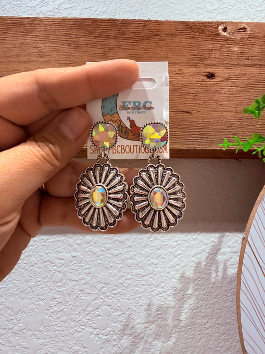 What A Sight Clear & Silver Rhinestone Post Drop Earrings
