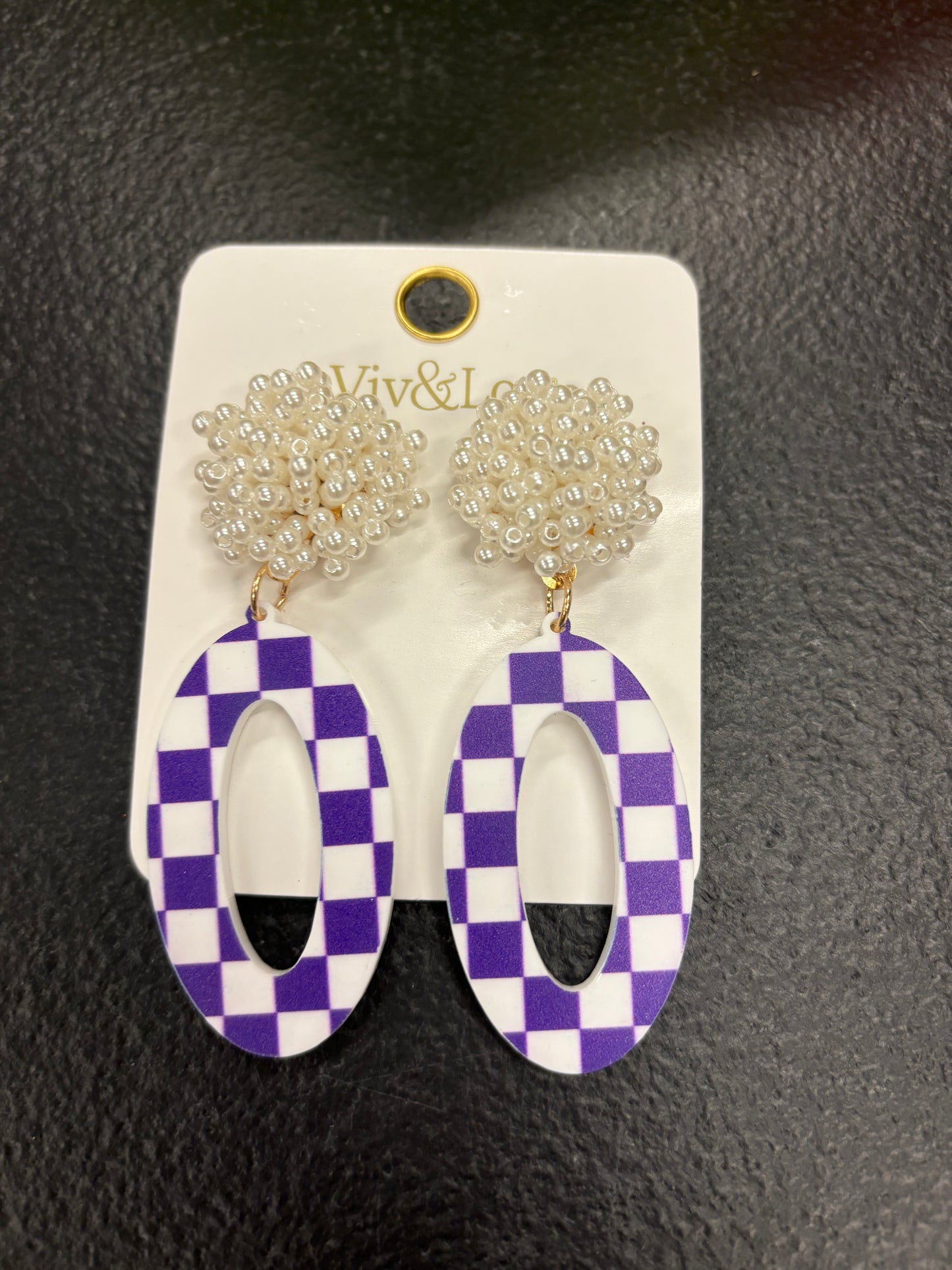 Check earrings