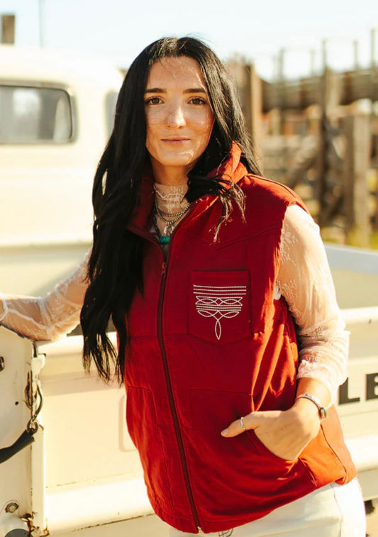 Wine puffer vest