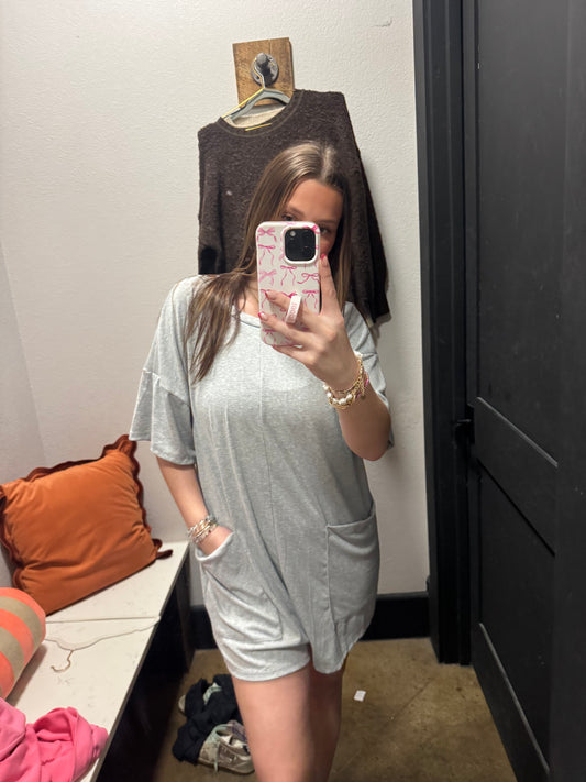 Crewneck Jersey Romper grey