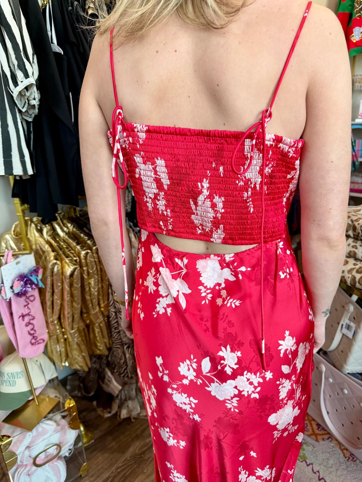 ALYSE DARYA FLORAL MAXI DRESS - KISS ME RED
