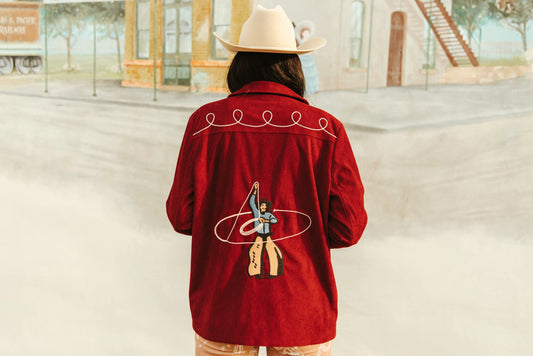 Roping cowboy blazer