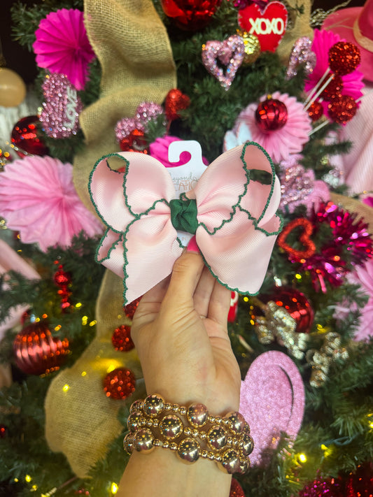 Beyond Creation Bow- Scalloped PINK/GREEN