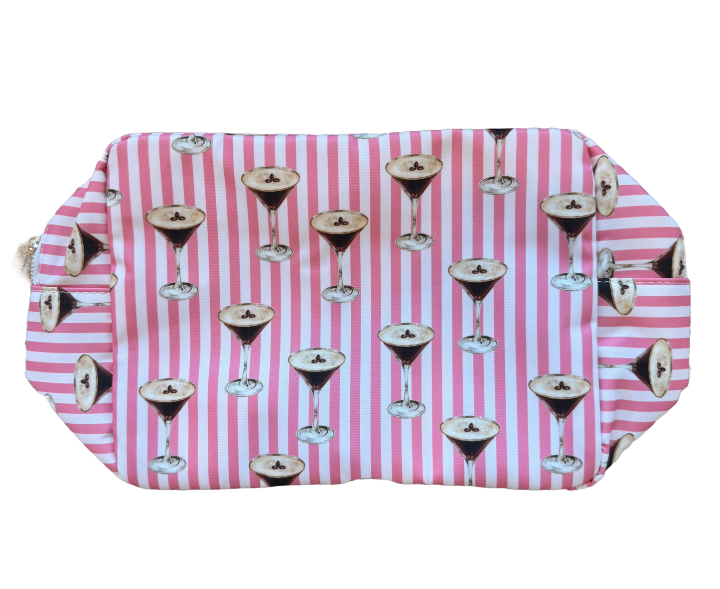 XL Nylon Cosmetic Bag - Pink Espresso Martini