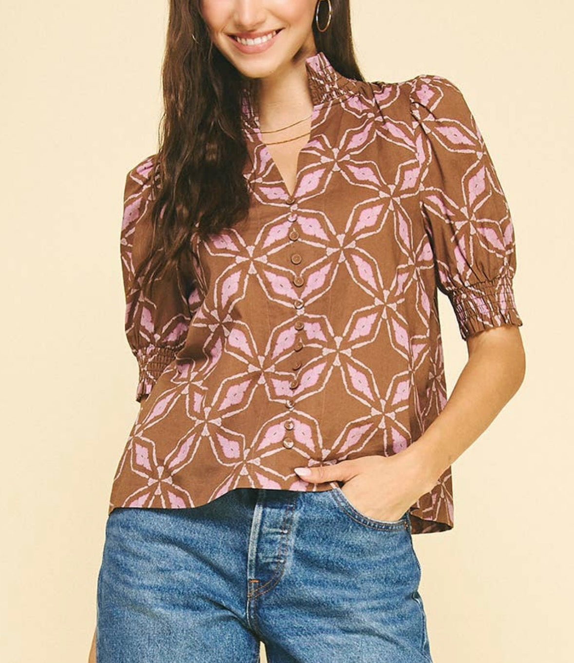 Printed button top