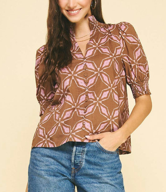 Printed button top