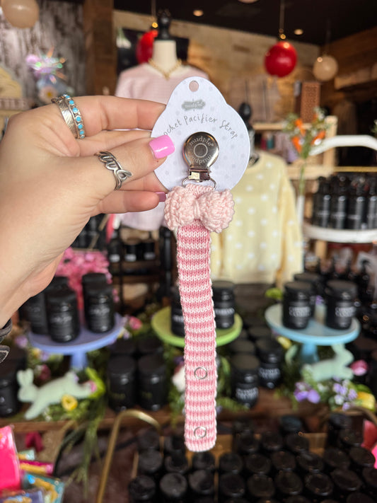 Light Pink Bow Crochet Pacy Clip