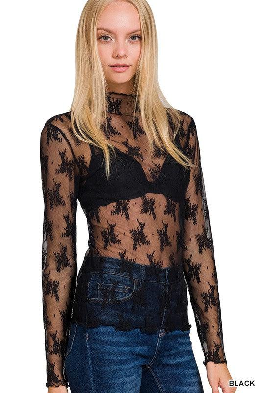 Black Lace Under Top