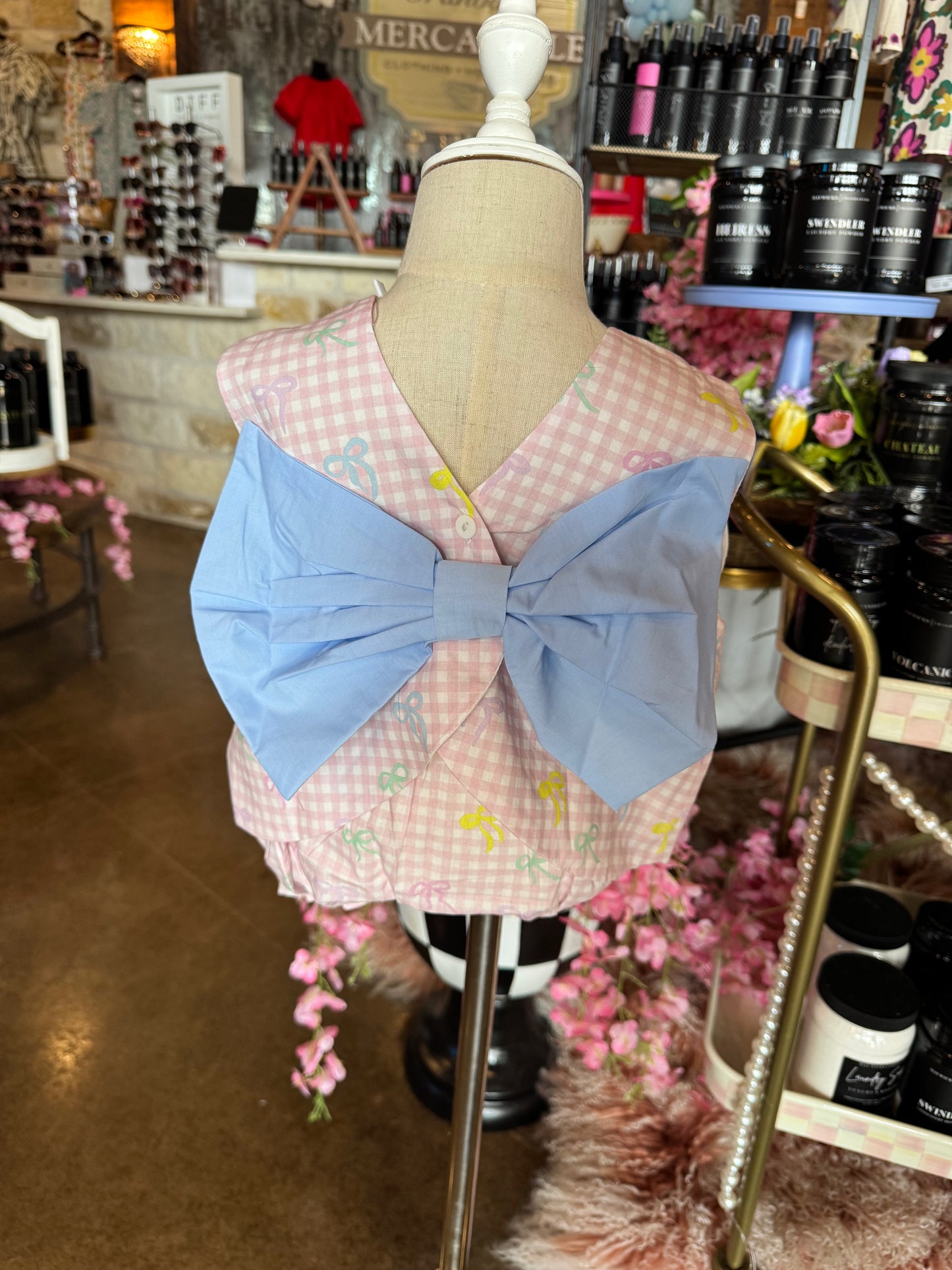 Gingham Bow Bloomer Set