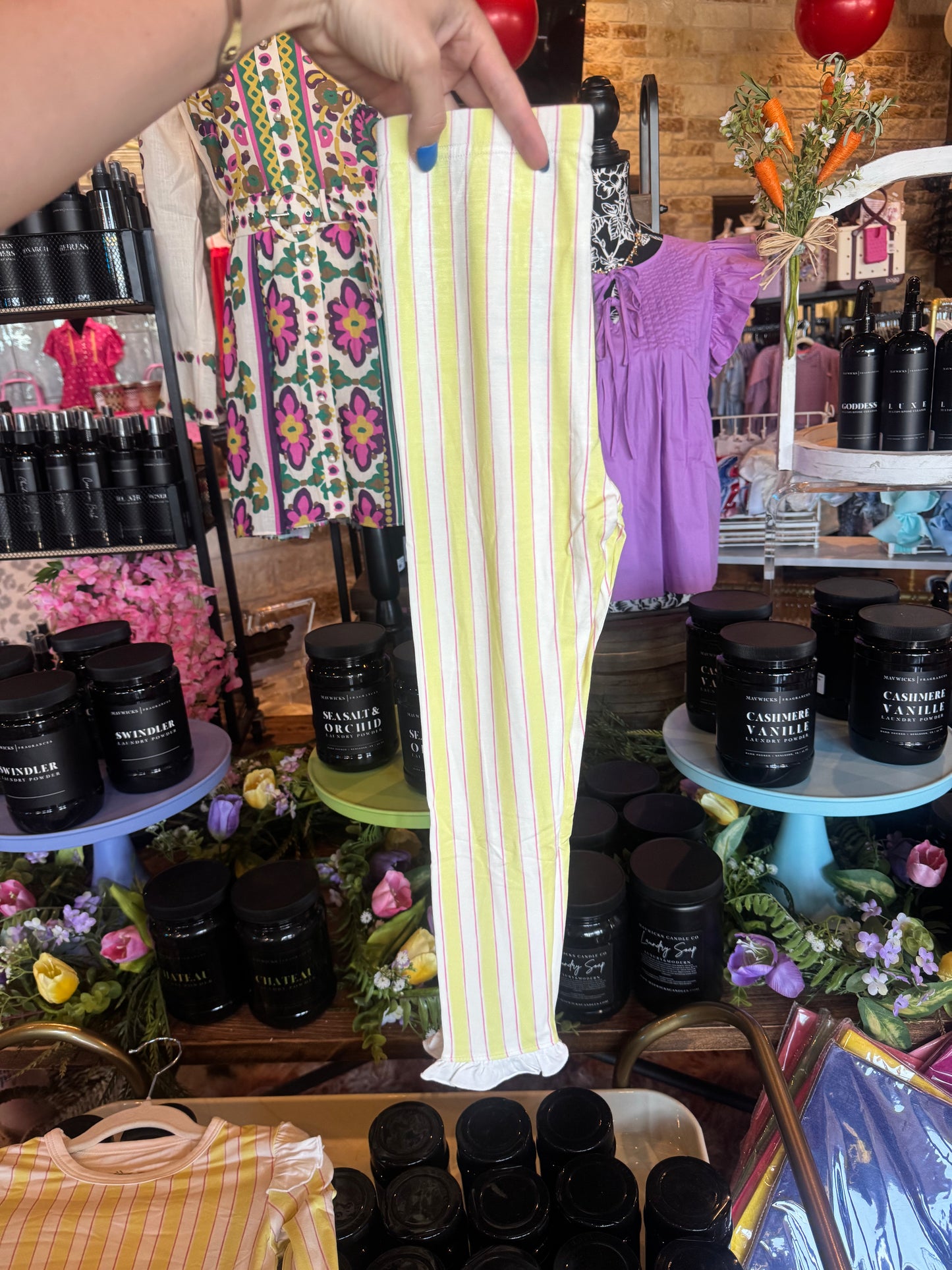 Girls Yellow Striped Loungewear set