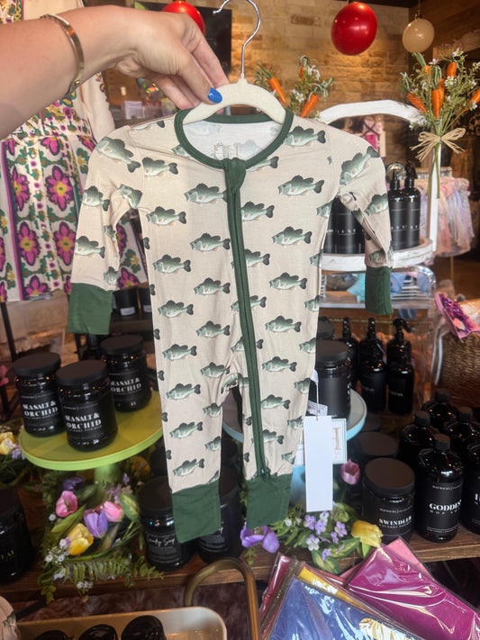 Boys Bass Double Zipper Romper