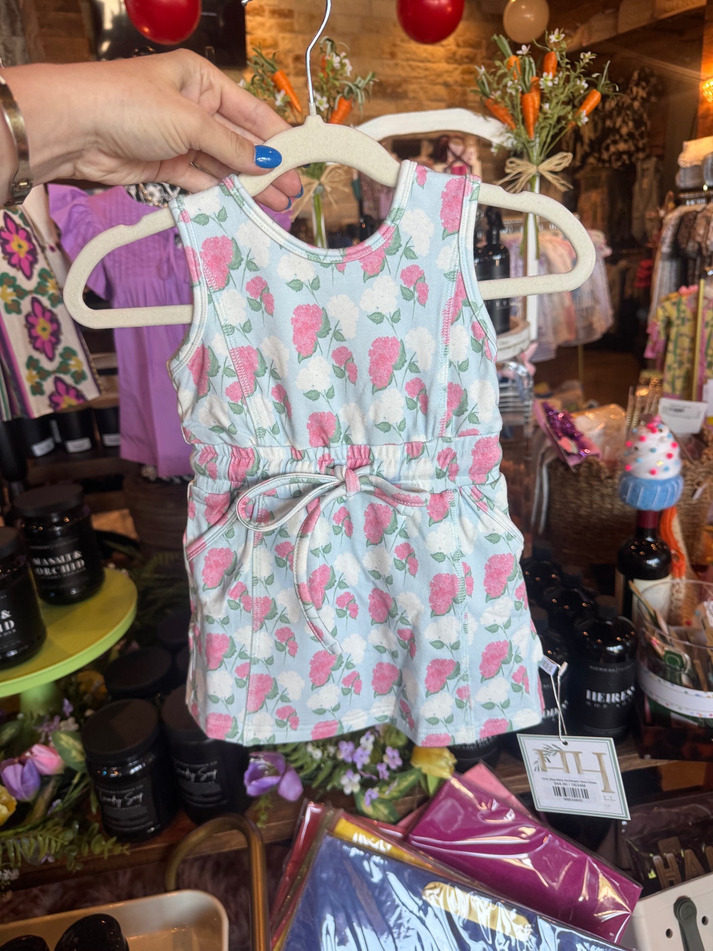 Girls Sleeveless Hydrangea Skort Dress