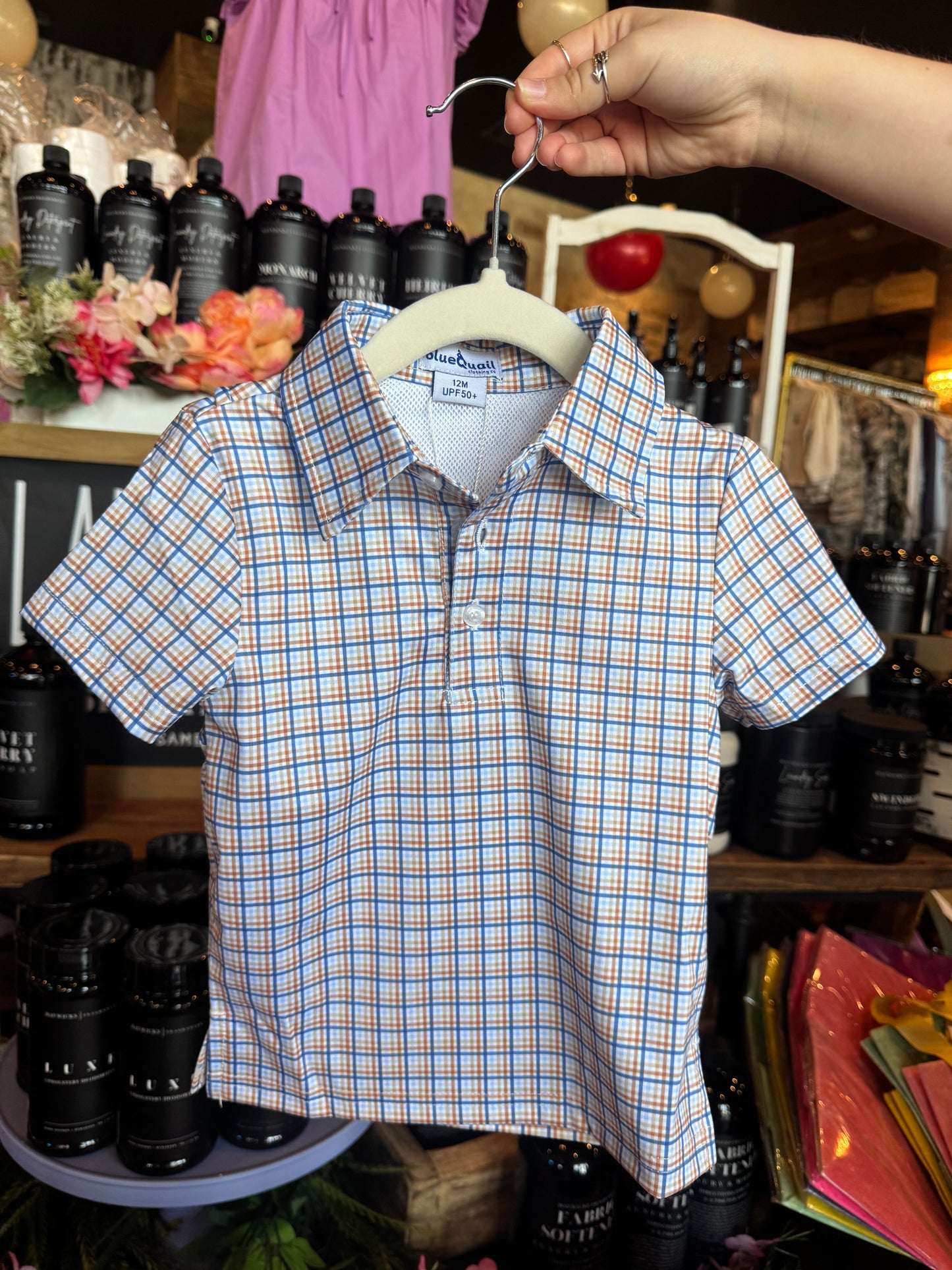Youth Plaid Short Sleeve Button-Up