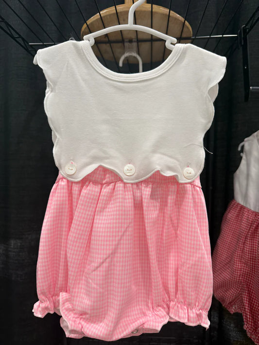 Girls Pink Gingham Bubble