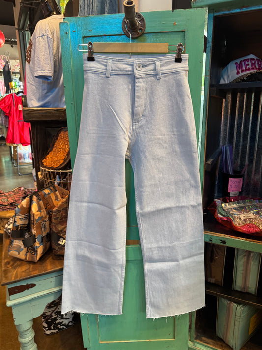 Straight Wide Leg Denim Pants Light Blue