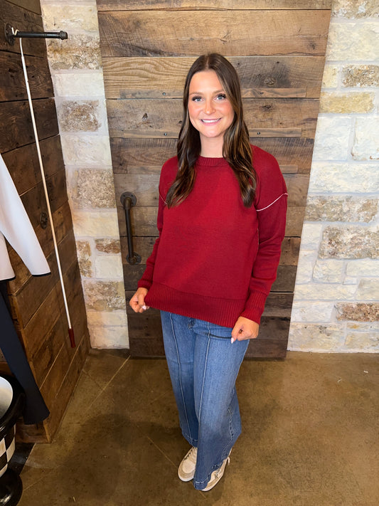 Camilia Reversible Sweater Red/Pink