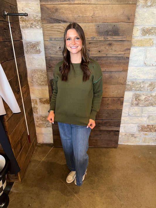 Camilia Reversible Sweater Dark Green/ Kelly