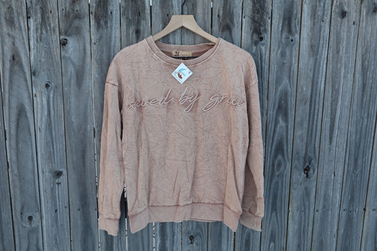 Saved By Grace Embroidered Sweatshirt