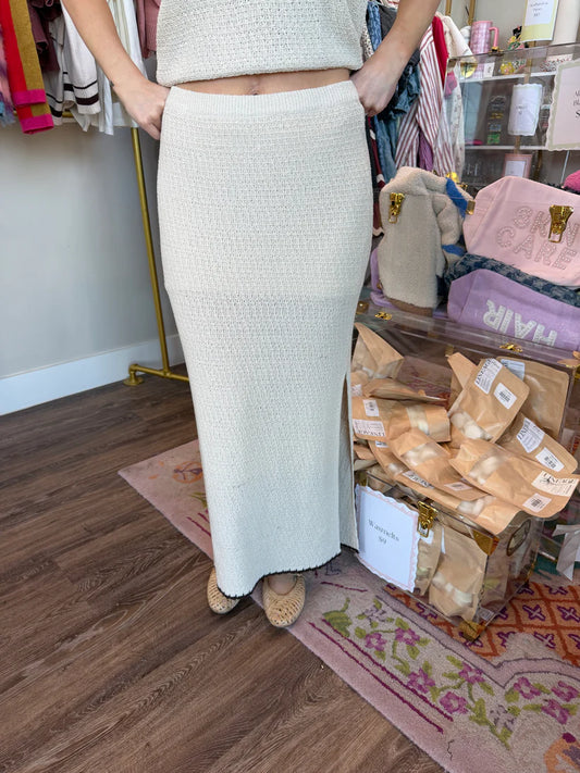 Yessenia Whipstitch Skirt Linen