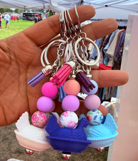Hen Beaded Keychain