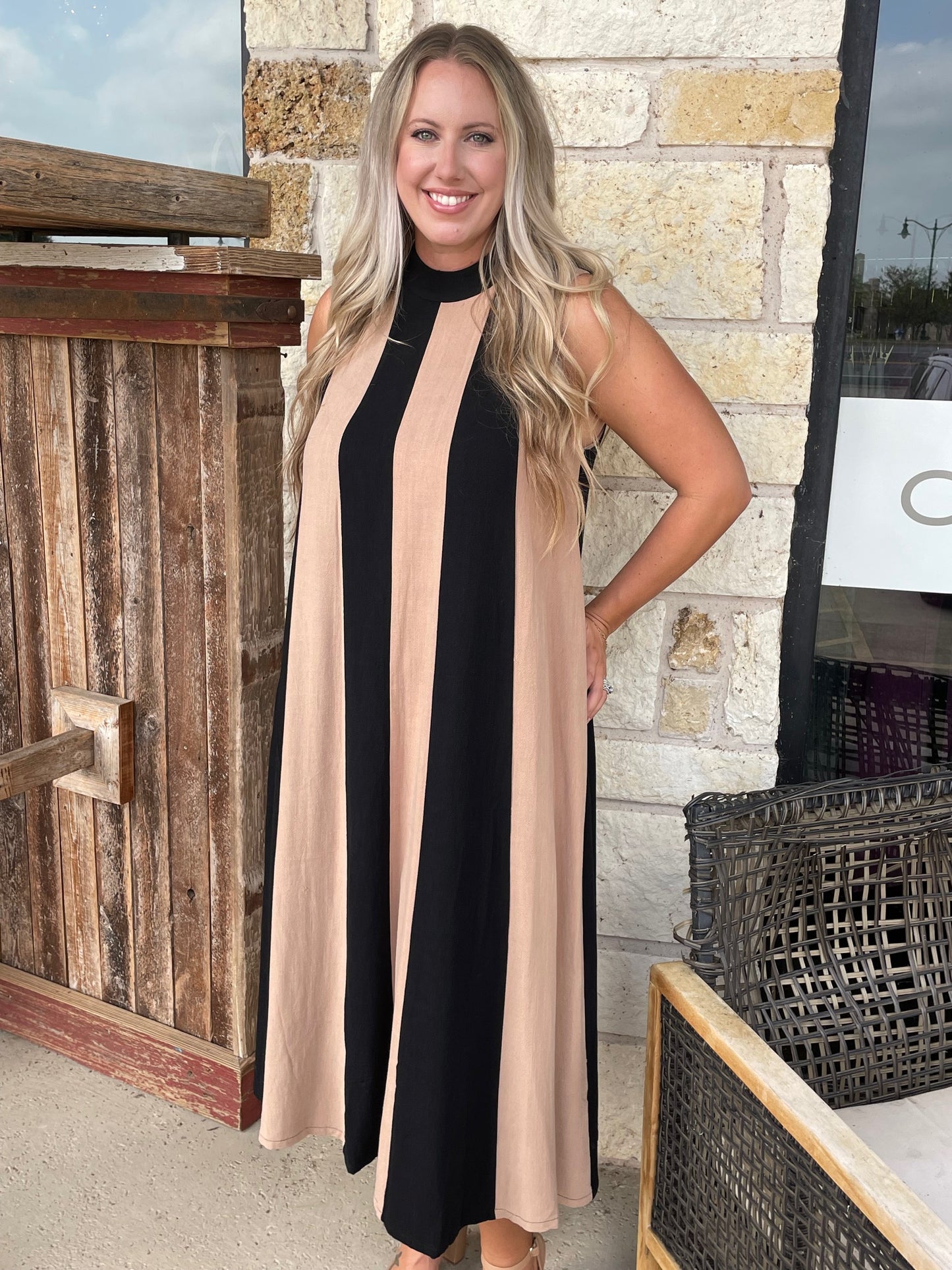 Color Block Stripe Maxi