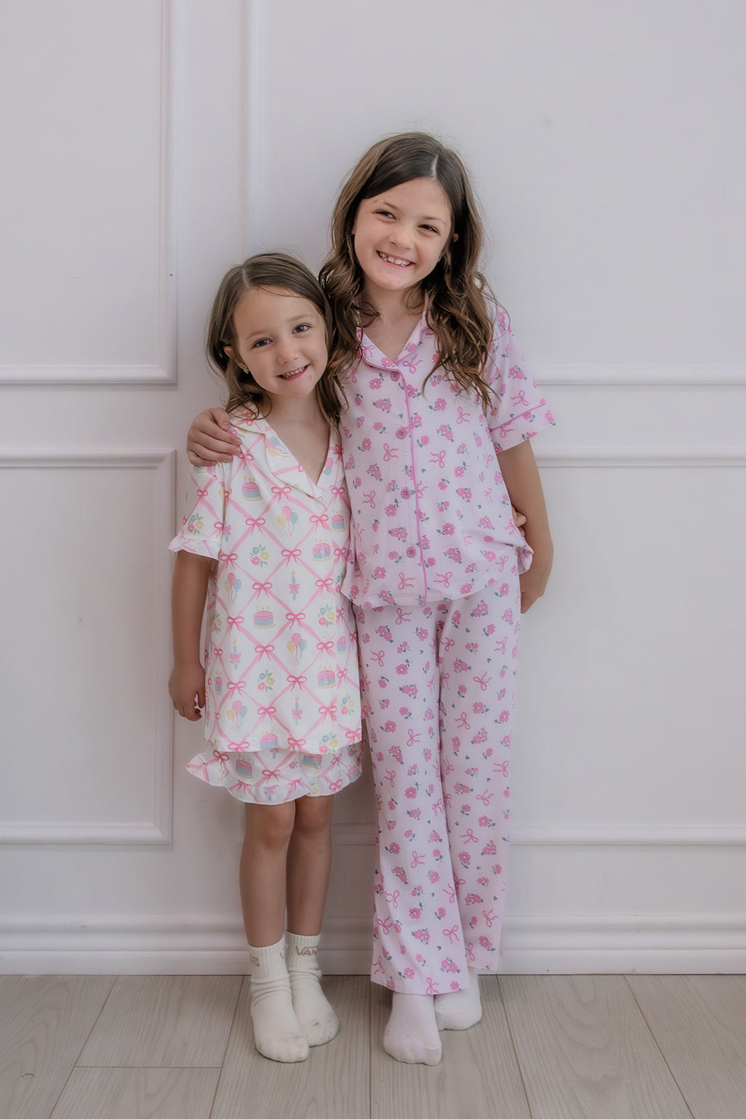Girl's Two Piece Flare Lounge Set | Ribbon & Roses Pink