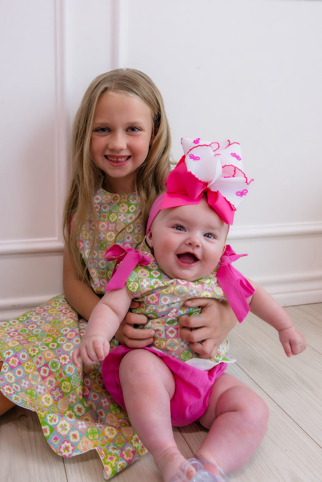 Floral Checkered Bloomer Set
