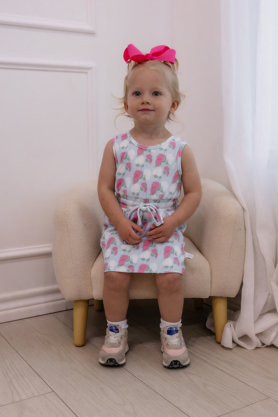 Girls Sleeveless Hydrangea Skort Dress