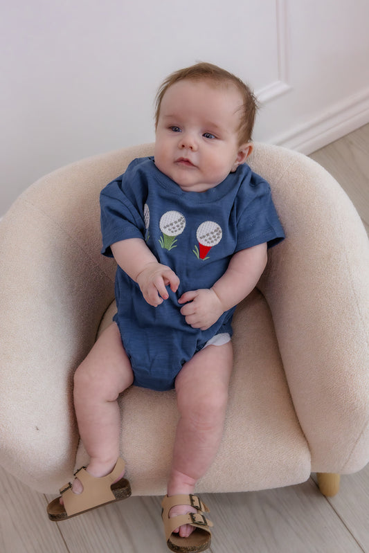 Boy golf tshirt bubble navy