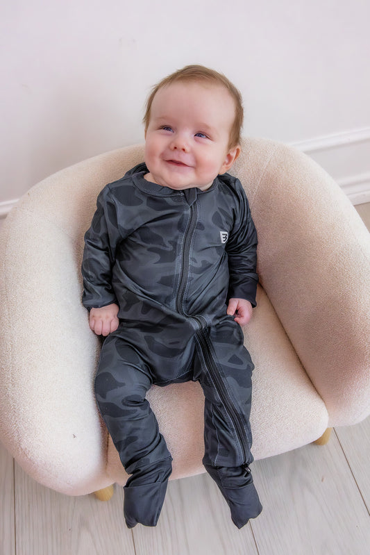 Baby Zip Up - Black Camo