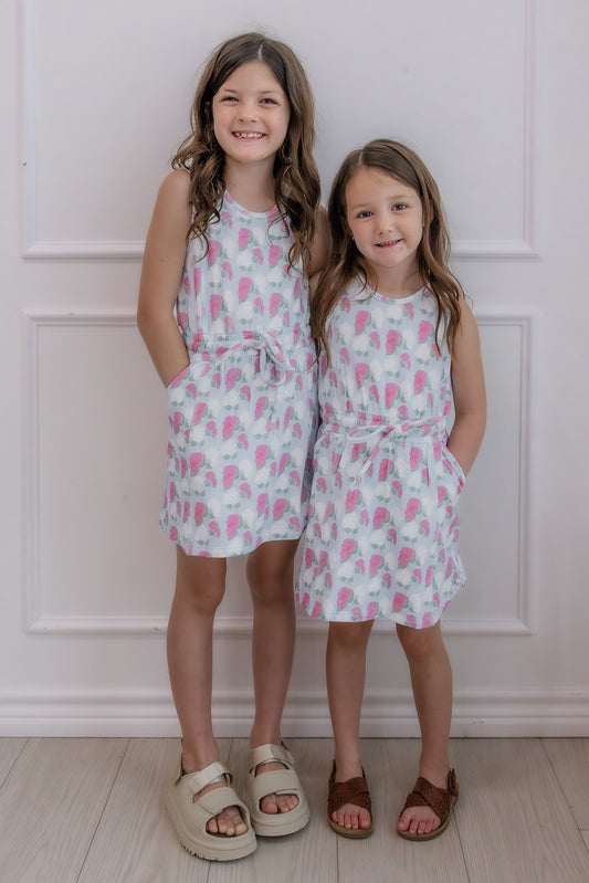Girls Sleeveless Hydrangea Skort Dress