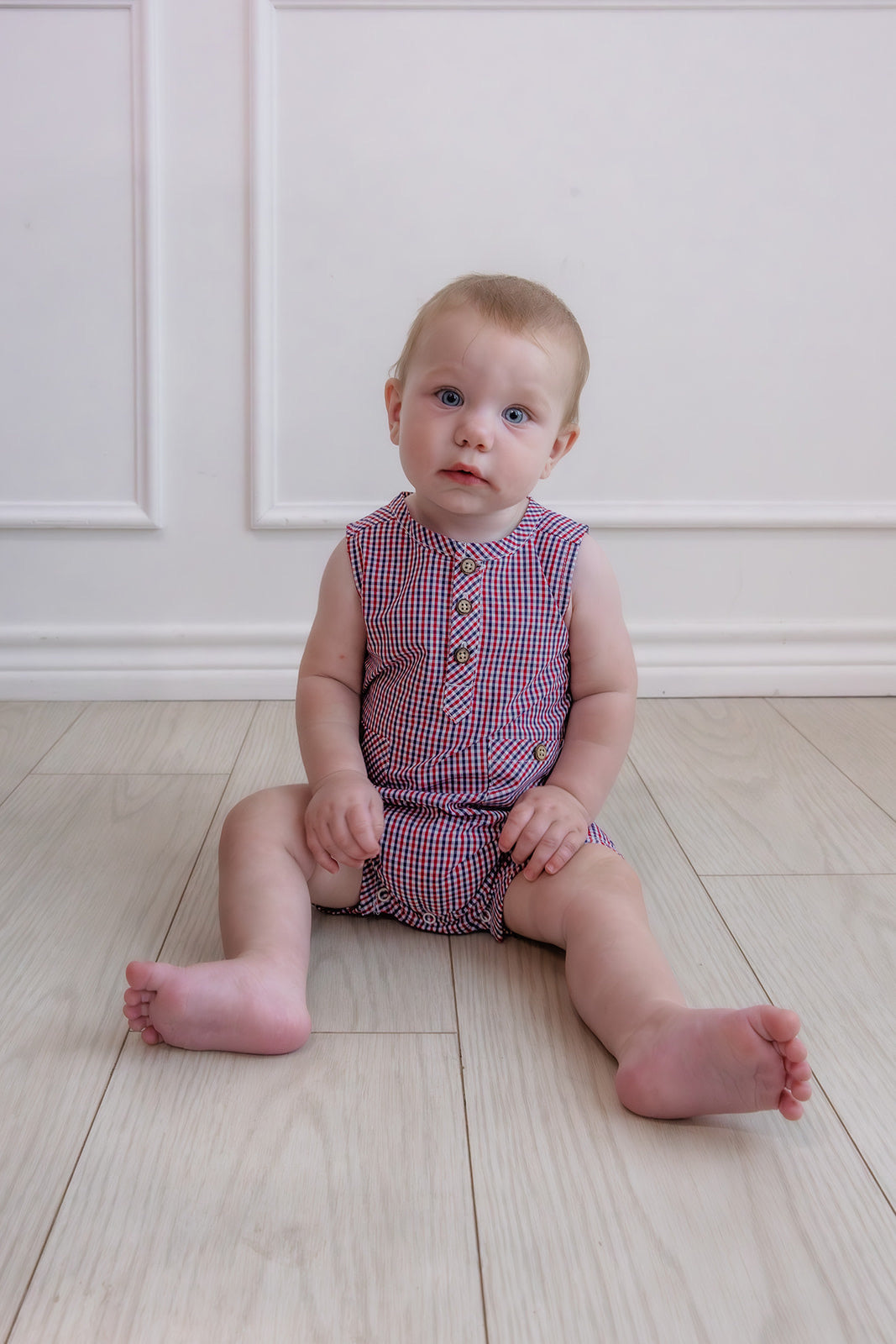 Gingham Romper Red/Navy