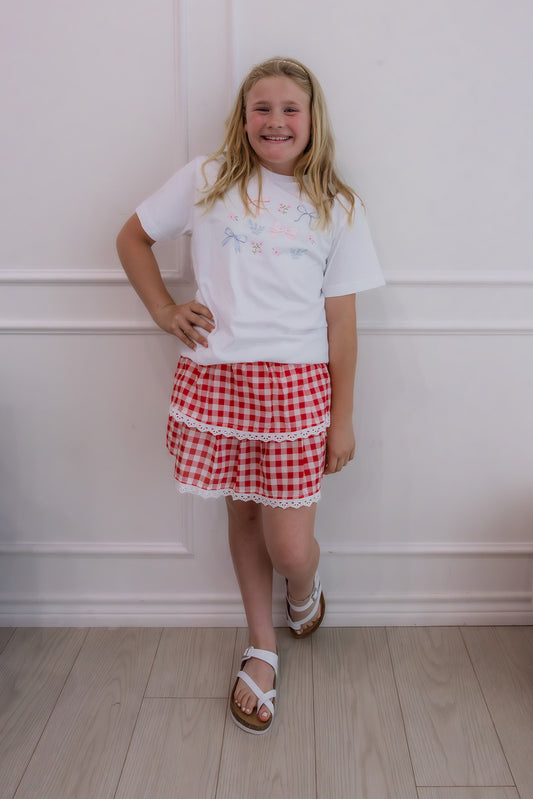 Red Gingham Skort