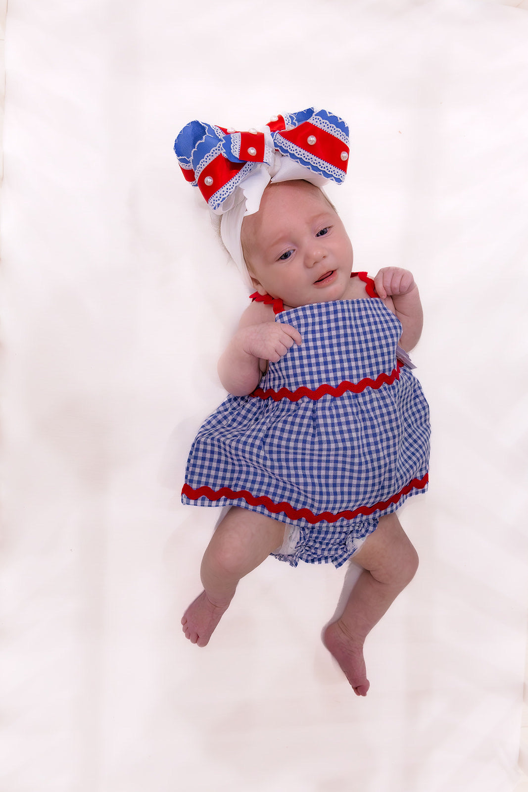Gingham Ric-Rac Pinafore Set