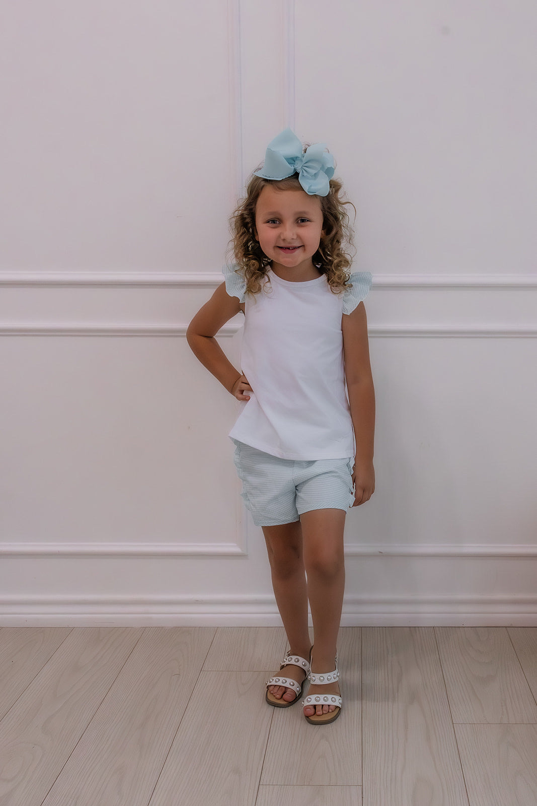 Teal Gingham Ruffle Short Play Set