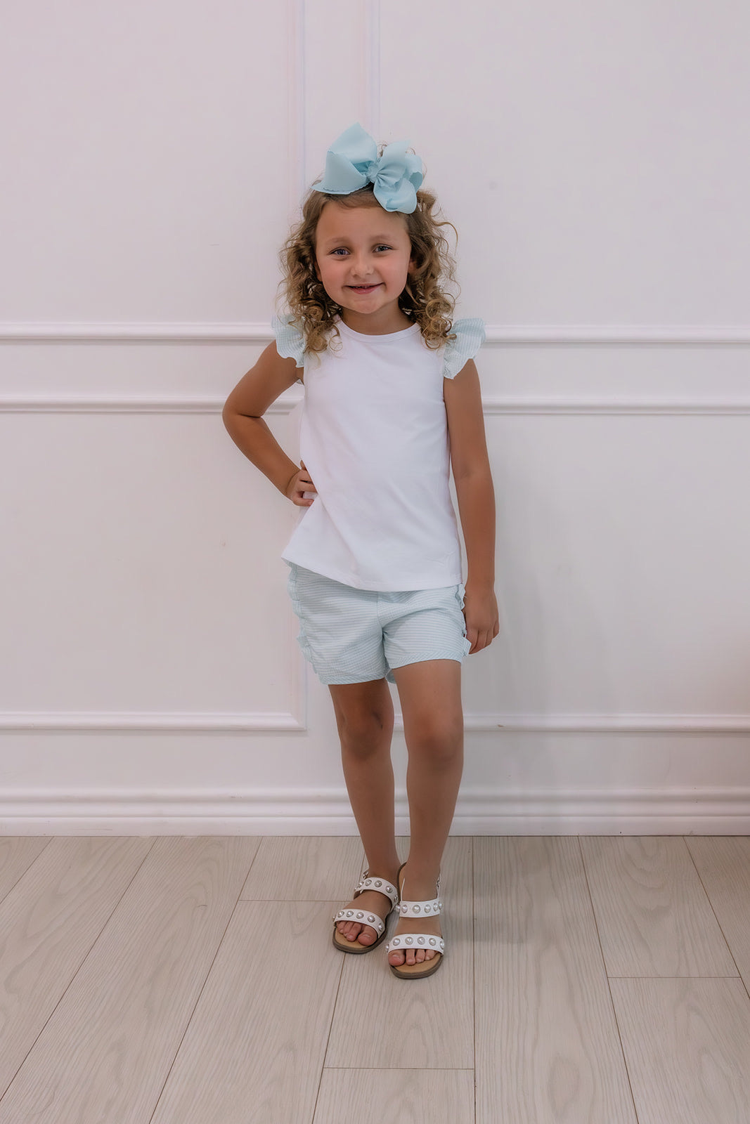 Teal Gingham Ruffle Short Play Set