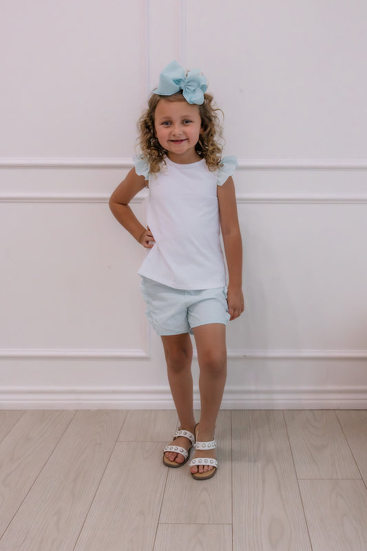 Teal Gingham Ruffle Short Play Set