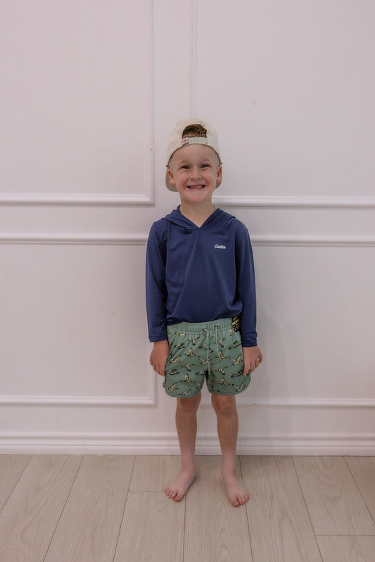 Youth swim trunk - green duck