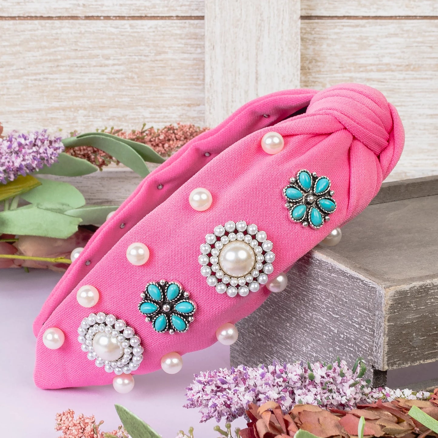 I'm Just A Girl Pink & Turquoise Headband