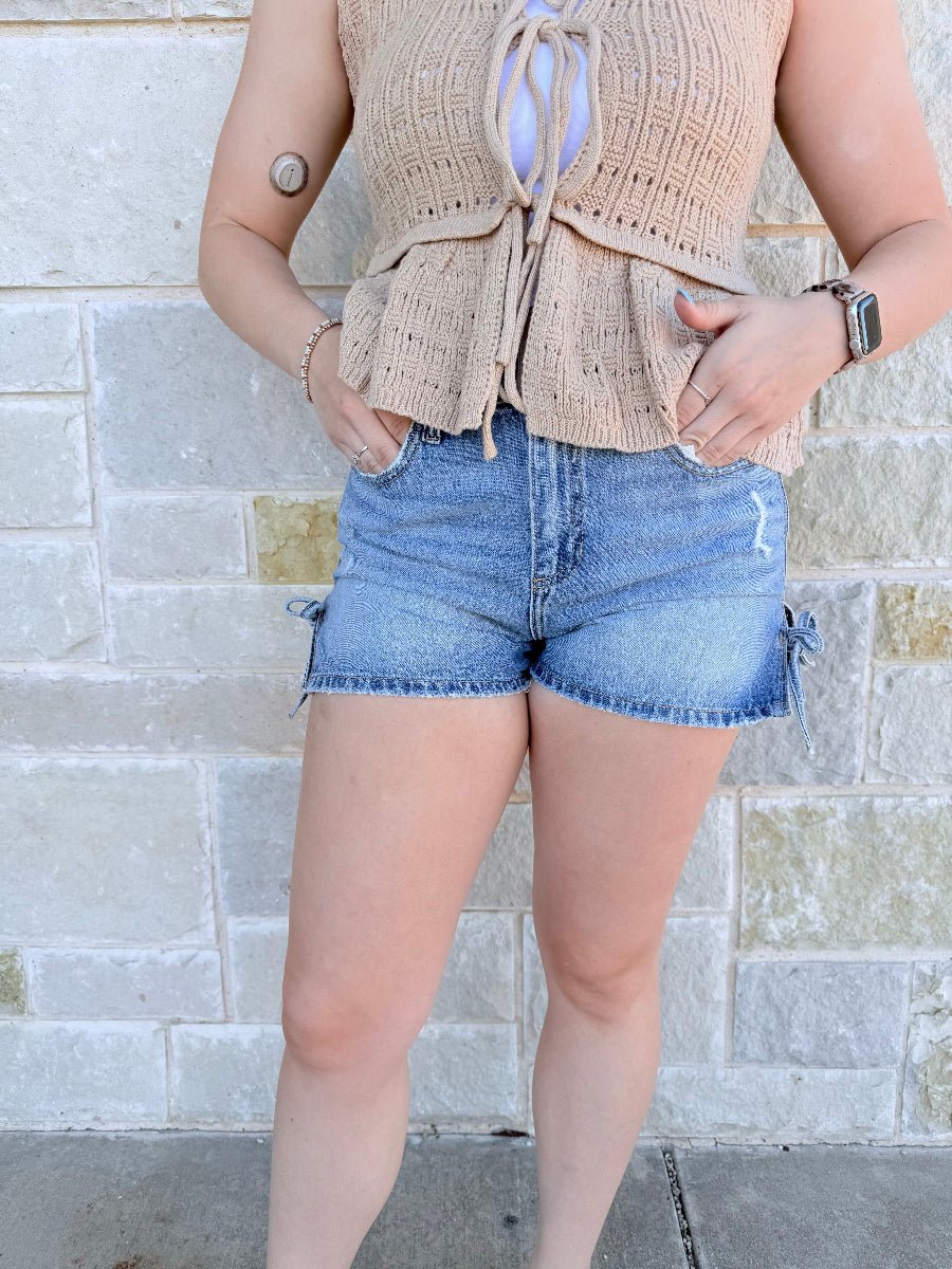 Luna High-Rise Side Tie Shorts