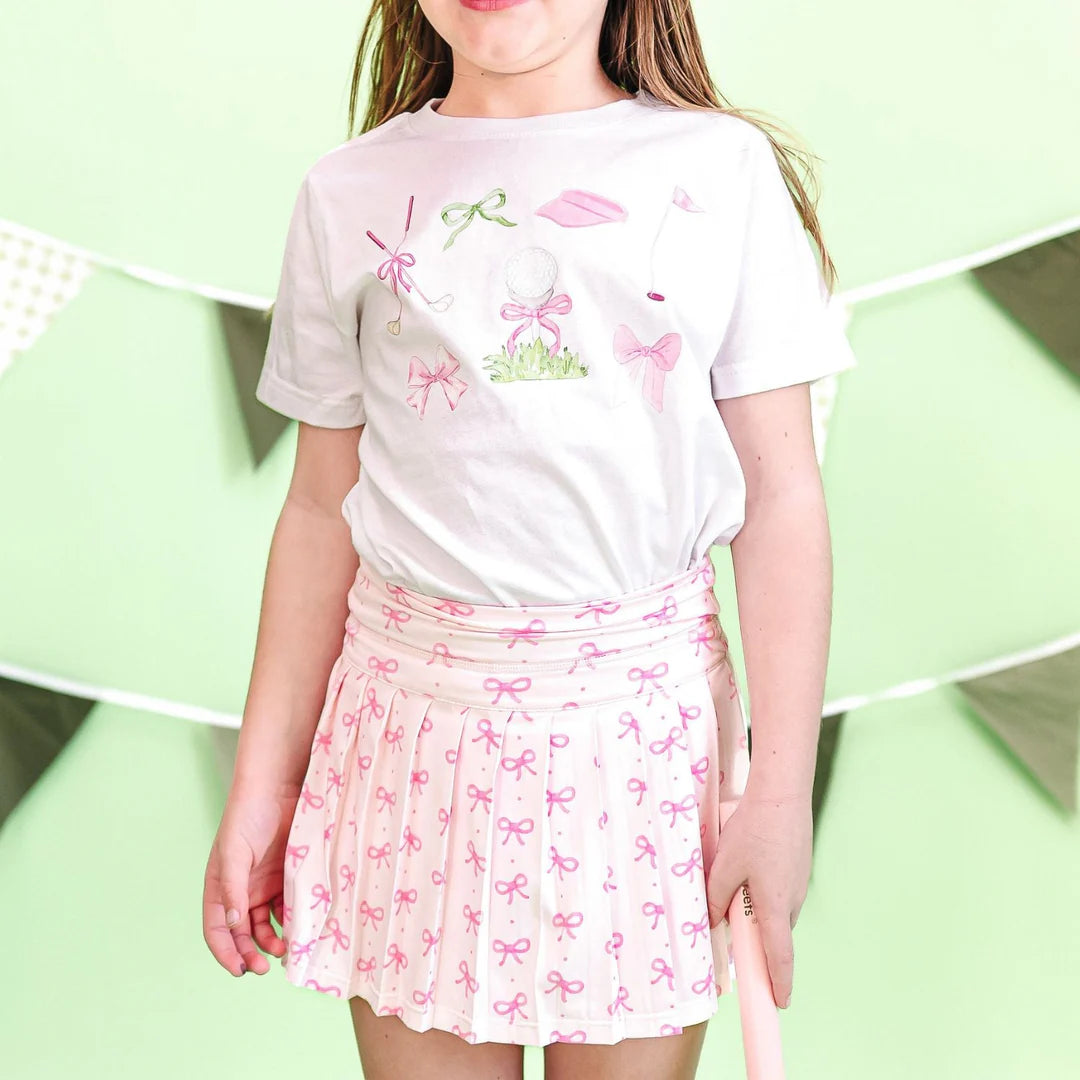 Pink Bow Athletic Skort