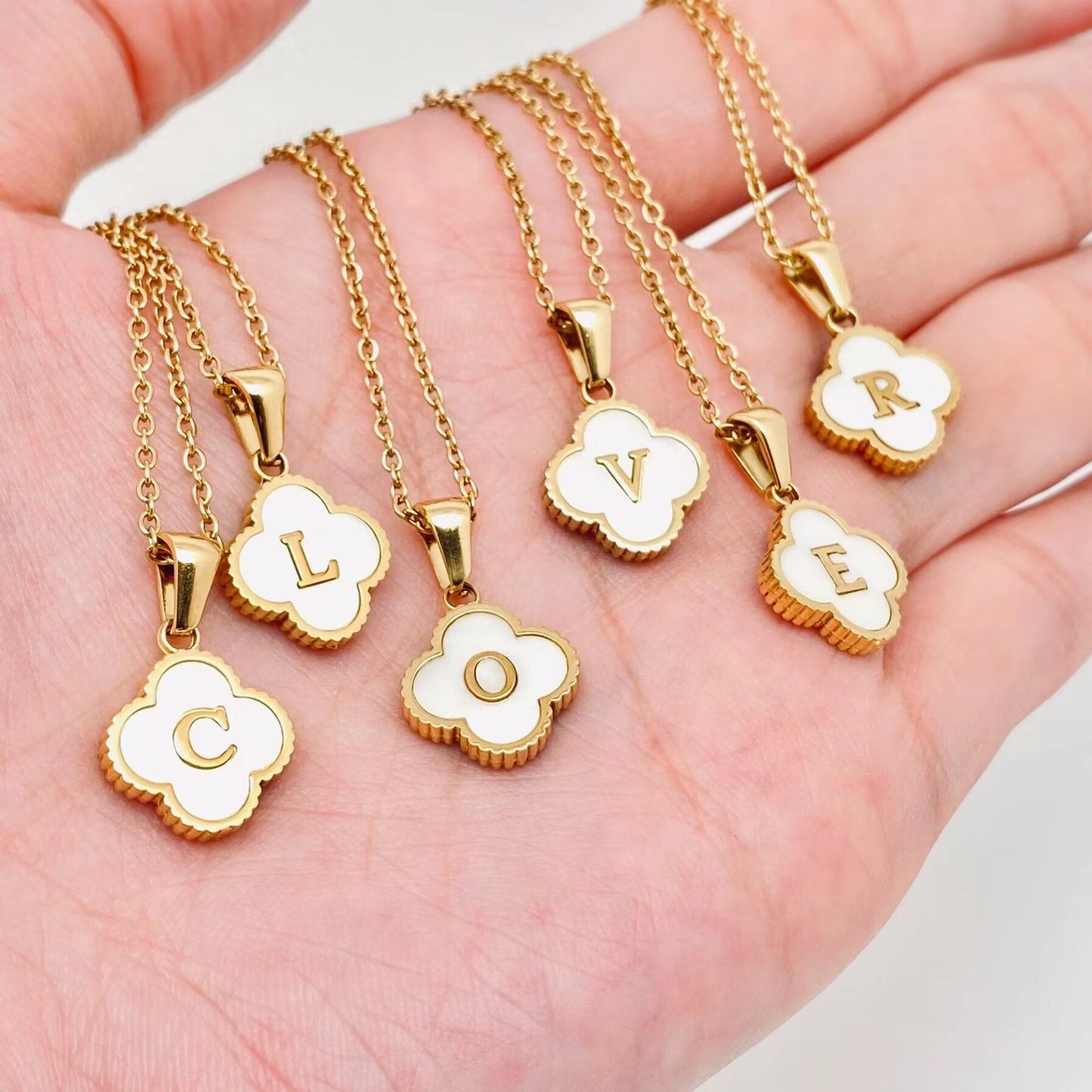 Not Your Basic Girl Initial Iridescent & Gold Necklace