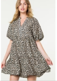 Leopard tiered Dress