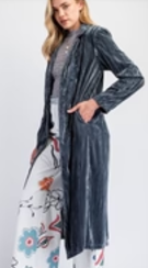 Velvet Shacket Blue