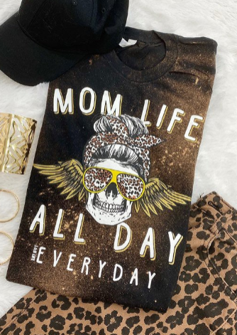 Mom Life Leopard T