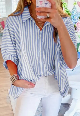 Stripe Top blue