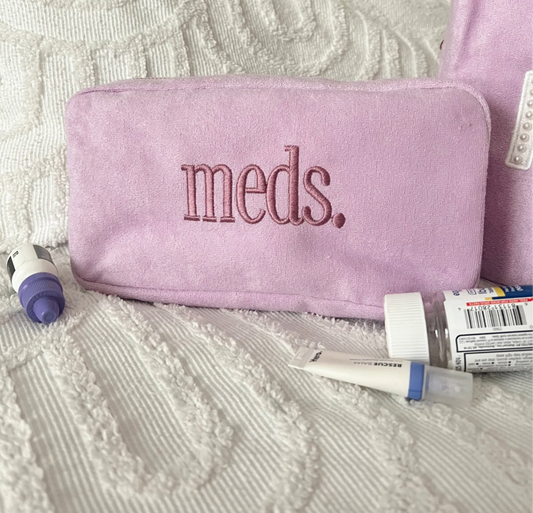 Medium Terry Cloth Cosmetic Bag - Lilac Meds