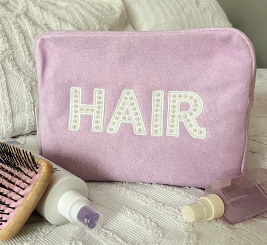 Xl Terry Cloth Cosmetic Bag - Lilac Hair