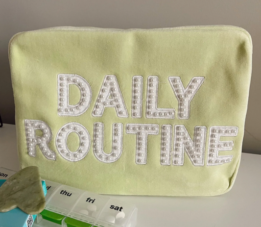 XL Terry Cloth Cosmetic Bag - pastel yellow Daily Routine