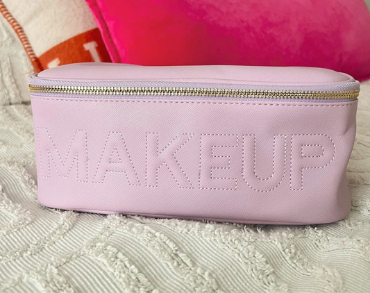 Leather Makeup Bag - Lilac Makeup